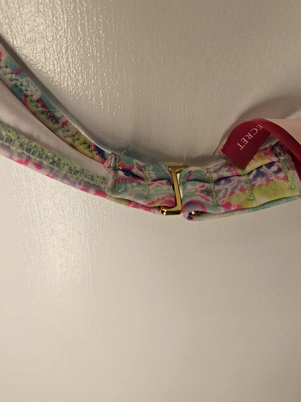 Victoria's Secret 32B Padded Underwire Halter Bikini Top Multicolor Abstract
